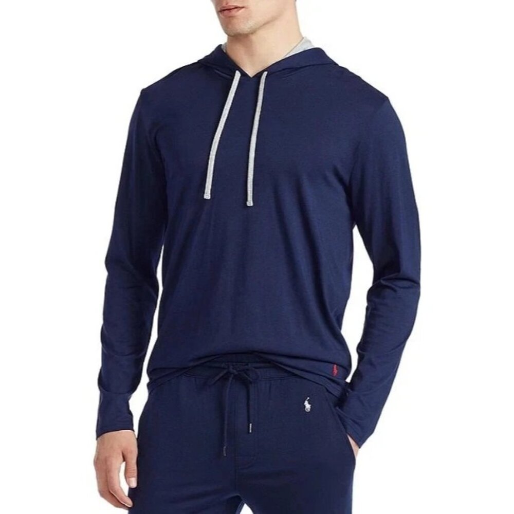 Men's Polo Ralph Lauren Lounge Hoodie Drawstring Size XL, Navy, New with Tags